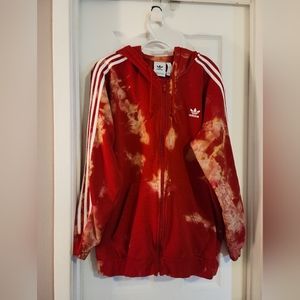 Adidas zip up hoodie custom bleach dyed